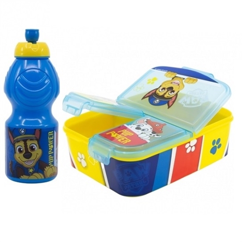 Paw Patrol madkasse 3 rum med drikkedunk , Pup Power